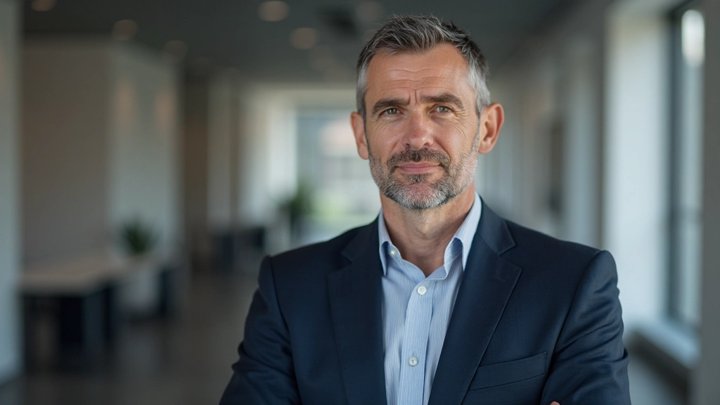 Профессиональный портрет успешного бизнесмена с уверенным выражением лица